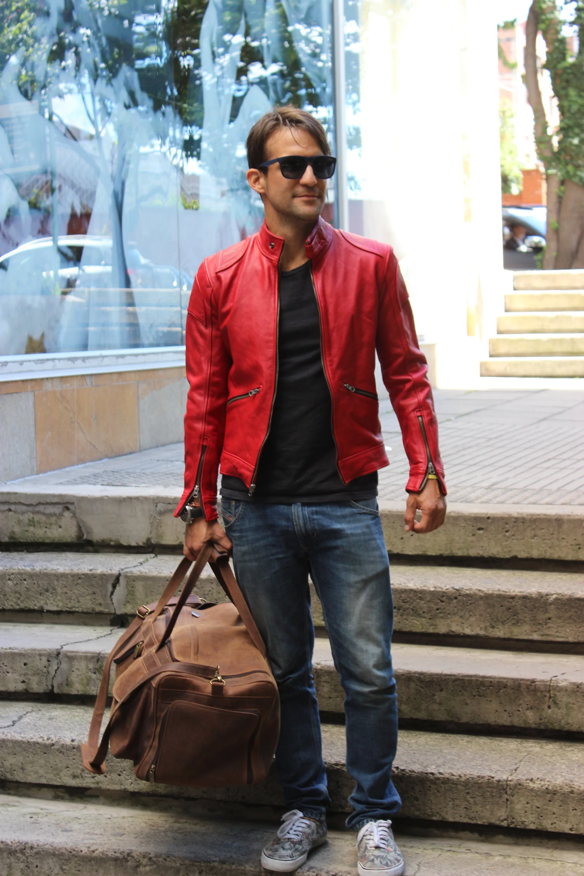 PRAGA Leather Jacket Red
